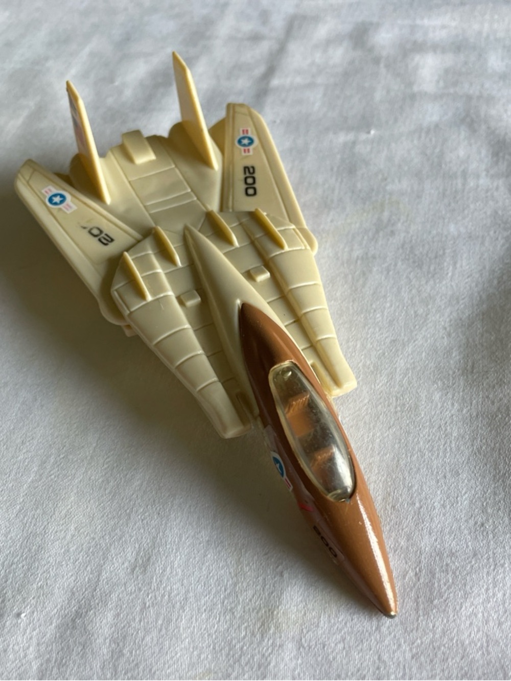 Cream and Brown Jet Fighter Toy for Kids by